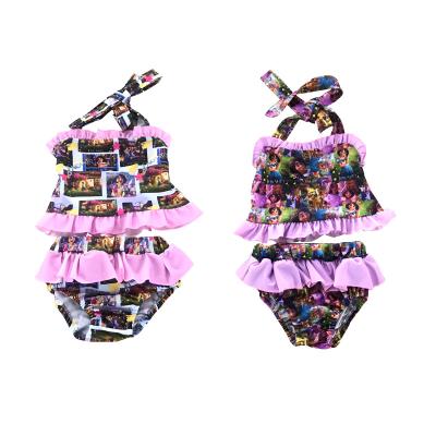 China Washable Summer Encanto Printed Baby Two Pieces Swimming Suits Bikini Girl Clothes for sale