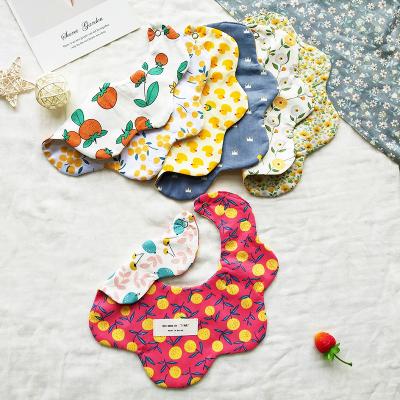 China Water Washable Newborn Floral Pastoral Fresh Absorbent Baby Bib Cotton Baby Saliva Towel Breathable Towel for sale