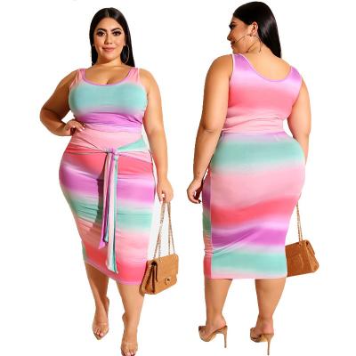 China Jofz2025 Anti-Static XL-5XL Large Plus Size Fashion Suit Casual Women Clothing Bodycon Two Piece Skirts And Tops for sale