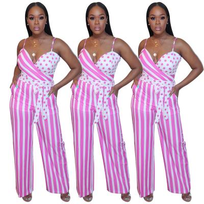 China jofz1125 Pink Summer Chiffon Anti-pilling Spaghetti Strap Jumpsuit Women for sale