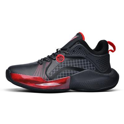 China Wearable Sports Shoes Rubber Breathable Cushioning Skidproof Non-slip Gym Training Athletic Mens Basketball Shoes Basketball Sneakers For Black for sale