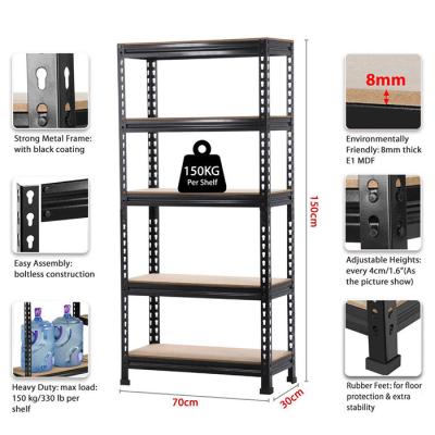 China Versatile Living Room Storage Light Duty Metal Boltless Rivet Shelve Angle Steel Rack for sale