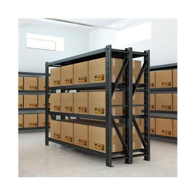 China 100-8000kg/level Power Coated Industrial Knock Down Warehouse Metal Longspan Shelving for sale