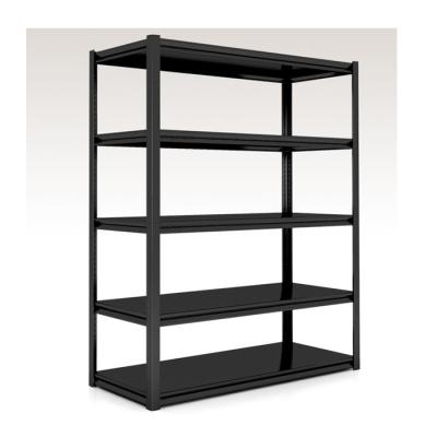 China 5-tier Black Metal Steel Retail Shelving Unit for Living Room Display and Storage for sale