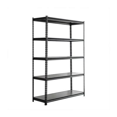 China Home 5 Layers 800lbs Black Warehouse 200kg Boltless Garage Storage Racking Z Beam Boltless Shelves for sale