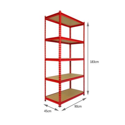 China 5 Layer Boltless Steel Decking Rivet Shelf for Home Furniture Organization and Storage for sale