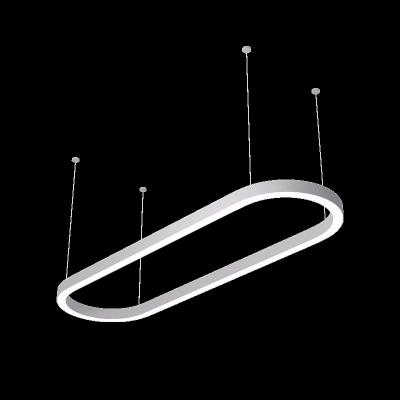 China Office Customized office chandelier LED rounded rectangular strip light Front desk conference room runway oval shaped light for sale