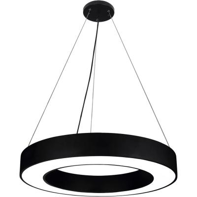 China Office LED circular ring chandelier office gym store lobby circular industrial wind lamp circular engineering lighting fixture for sale