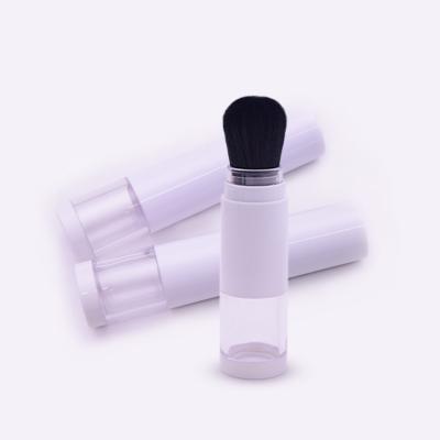 China Factory Sale Round Kuulee Brush Refillable Cosmetic Bottle Packaging Custom Color And Hair Shape Cylinder Shape Blush Container for sale