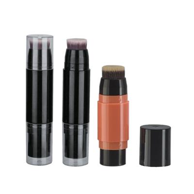 China Factory Sale Round Custom Color Brush Makeup Powder Refillable Bottle With Synthetic Or Goat Hair Base Powder Bottle Portable Compact for sale