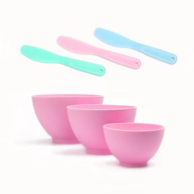 China Kuulee Flat Brush Small Beauty Mask Silicone Bowl Different Color and Size Mix Wholesale for sale