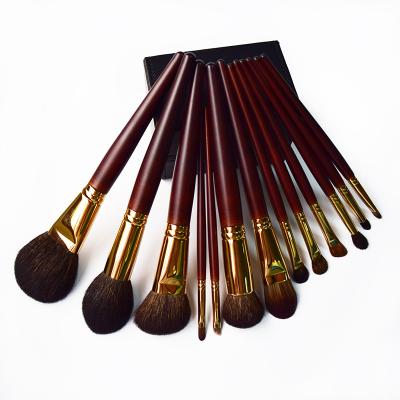 China Complete Portable & Travel Nature Hair Sandal Wooden Studio Set 13pcs Make Up Brushes for sale