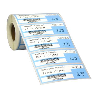 China Scratch Off Custom Roll Retail Store Shelves Direct Thermal Printed Removable Adhesive Shelf Price Sticker For Supermarket for sale