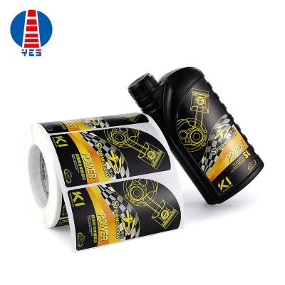 China Custom Roll Private Sticker Waterproof Oilproof Labels For Car Motor Oil Bottle Booklet Label Sticker for sale