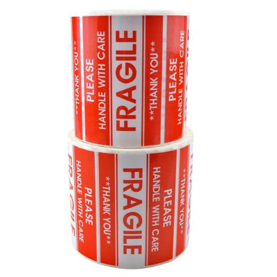 China High Quality Waterproof Label Printing Pravite Fragile Label Shipping Adhesive Warning Sticker for sale