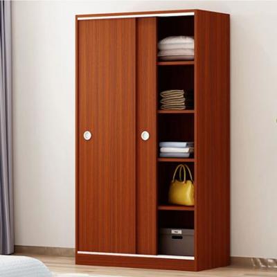 China Custom PANEL Hotel MDF Slide 2 Doors Cabinet Wardrobe Designs for sale