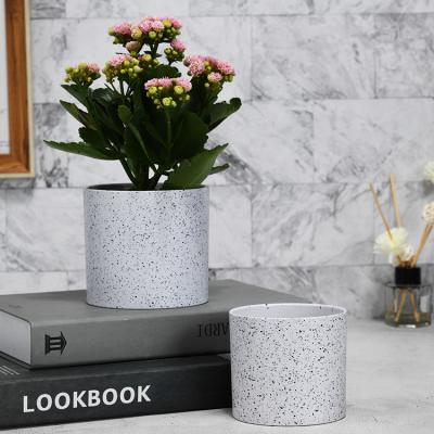 China Nordic Modern Tabletop Indoor Decorate Cheap Flower Pot Garden Supplies Custom Printed Marble Grain Flower Pot For Sale for sale