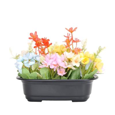 China Balcony Modern Wholesale Rectangular Basin Plastic Net Flower Pots for sale