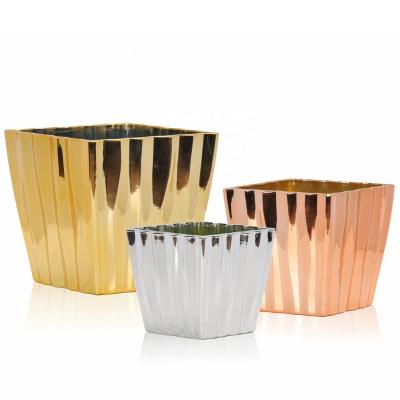 China China Manufacture Modern Flower Living Room Flower Pot Gold Succulents Flower Pots for sale