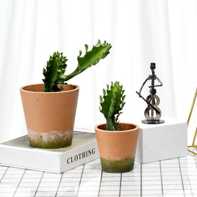 China Melamine Small Vintage Terracotta Planter Outdoor Plastic Flower Pots Modern Nordic Chinese Wholesale Modern Living Room Decoration for sale