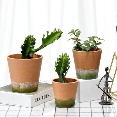 China 2021 Cheap Modern Design Balcony Mini Small Round Outdoor Terracotta Colorful Plastic Pots Unique Creative Garden Small Succulent for sale