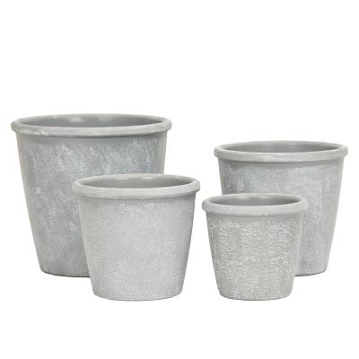 China Modern Cement Color Plants Green Retro Garden Shape Plants Cement Color Handmade Succulent Flower Pots for sale