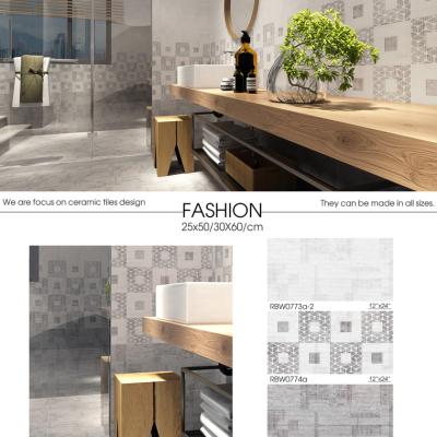 China Glazed Metallic Digital Tiles 250x400mm Inkjet Printing Wall Tile for sale