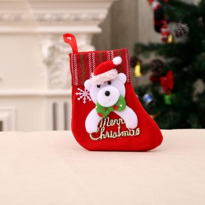 China Popular Christmas Gift Glitter Christmas Candy Stocking Holder Christmas Decoration Supplies Nonwoven Christmas Sock Gift Christmas Sock for sale