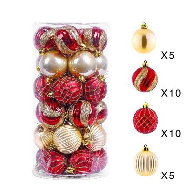 China Factory Price Wholesale Christmas Plastic PET Ball Christmas Baubles In Set Decoration Supplier for sale