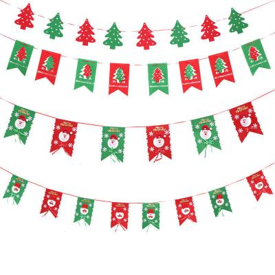 China Christamas Tree Decoration Christmas Flag Hanging Atmosphere Decorate Christmas Tree Decorations Felt Pendants Flag for Club Birthdays and Christmas for sale