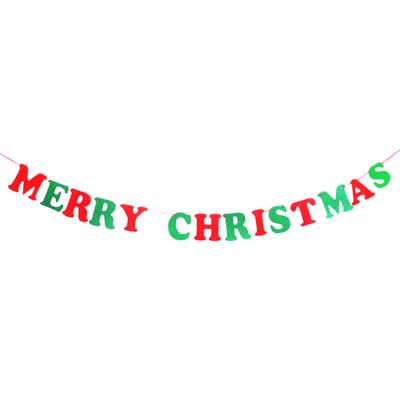 China Wholesale Christamas Tree Decoration Merry Christmas Banner for Xmas Party Decorations Supplies Fireplace Wall Farmhouse Christmas Indoor Decor for sale