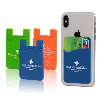 China With Back Holder Silicone Anti-magnetic Phone Sticker Silicone Card Sleeve Storage Business Card Holder for sale