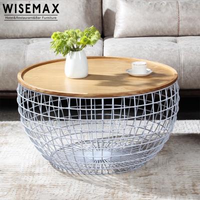 China Wholesale White Metal Coffee Table Furniture Table Top Natural Wood Leg The Coffee Table Side Table For Living Room for sale