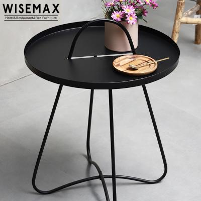 China Durable Minimalist Furniture Full Metal Home Apartment Design Coffee Table Set Small Sofa End Table for sale