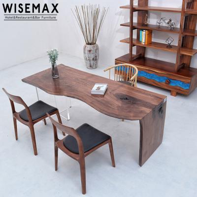 China Superb Quality Live Edge Dining Table Solid Wood Farmhouse Solid Wood Live Edge Walnut Dining Table for sale