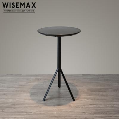 China Foldable Vintage Round Table Furniture Modern Cafe Bistros Small Folding Dining Table Space Saving Dining Table for sale