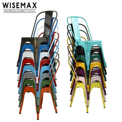 China Modern Bistro cafe hotel metal frame restaurant metal dining chairs wholesale stackable chair tolix for sale