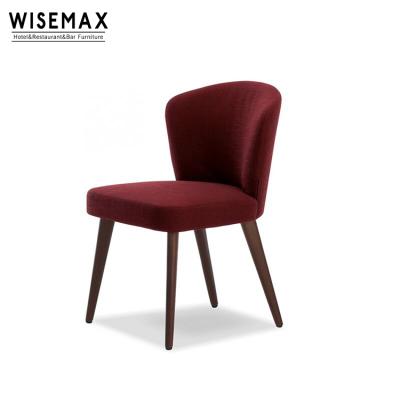 China New Style Modern Design Firm Home Furniture Dining Chair Fabric Dining Chair With Wooden Legs for sale