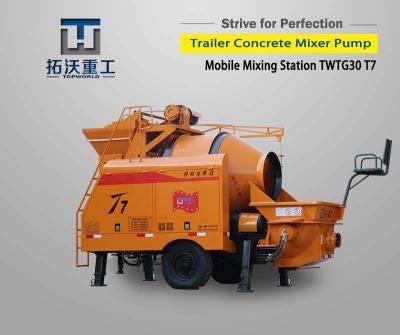 China 37 KW Motor Power Trailer Mounted Concrete Pump 8 Mpa Pumping Pressure for sale