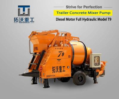 China 8 Mpa Pumping Pressure Mobile Concrete Mixer , Portable Concrete Mixer With Pump for sale