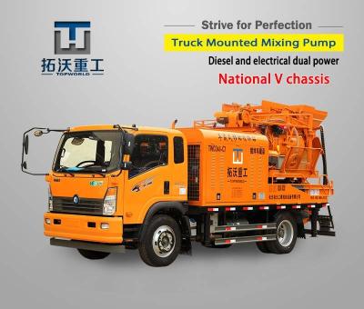 China TWCQ40 C7 Truck Mixer Pump / Truck Mounted Concrete Pump 40m³/H Concrete Out for sale