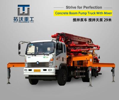 China 50 KW Motor Power Truck Mounted Boom Pump With 8 Mpa Pumping Pressure for sale