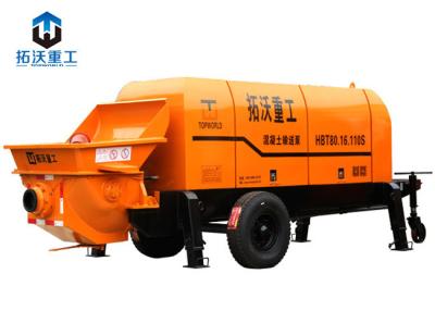 China HBT8018 Trailer Mounted Concrete Pump Alloy Eye Plate 132 KW Motor Power for sale