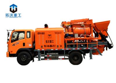 China Topworld TWCQ40 C7 Concrete Mixer Machine / Water Pump Truck 13.58 T Weight for sale