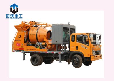 China Diesel Concrete Mixer Pump Truck , Concrete Pumping Machine 66KW Diesel Power for sale