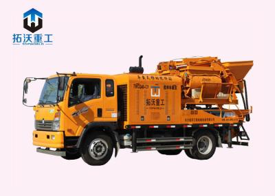 China Double Horizontal Concrete Mixer Pump Truck Save Labor Costs 8 Mpa Pumping Pressure for sale