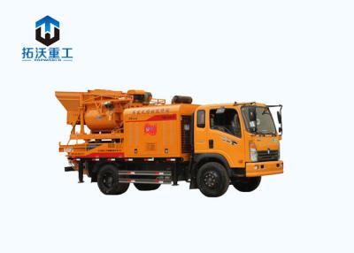 China Mobile Concrete Mixer Pump Truck 40m³/H Concrete Out 140 - 230 Concrete Slumps for sale