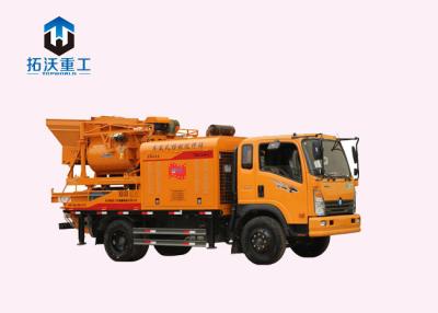 China Truck Mounted Concrete Mixer And Pump Truck  , Diesel Concrete Mixer Pump for sale