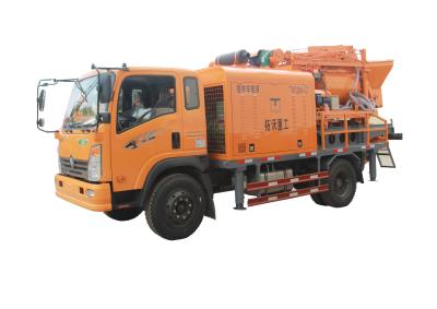 China Mounted Concrete Mixer Pump Truck Simple Operation Diesel And Electric Dual Purpose for sale