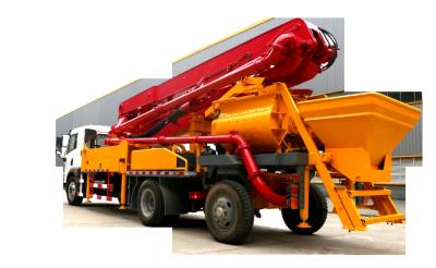 China Single Bridge Truck Mixer Boom Pump , Electric Concrete Boom Pump Truck for sale